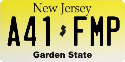 NJ license plate A41FMP