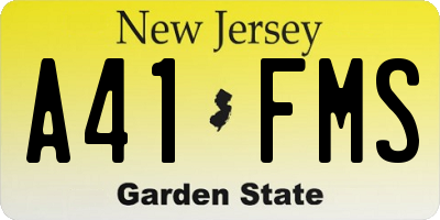 NJ license plate A41FMS