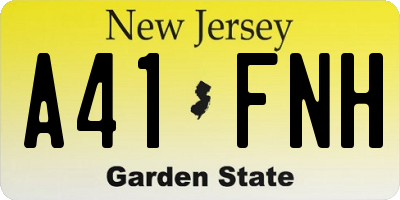 NJ license plate A41FNH