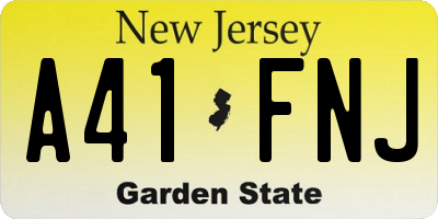 NJ license plate A41FNJ