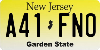 NJ license plate A41FNO