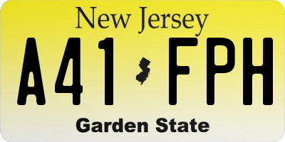 NJ license plate A41FPH