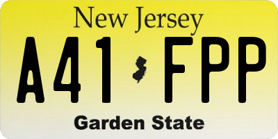 NJ license plate A41FPP