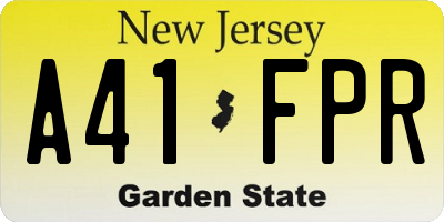 NJ license plate A41FPR