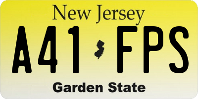 NJ license plate A41FPS