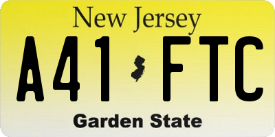 NJ license plate A41FTC