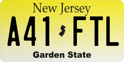 NJ license plate A41FTL