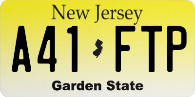 NJ license plate A41FTP