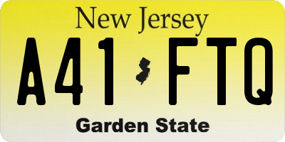 NJ license plate A41FTQ