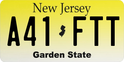 NJ license plate A41FTT