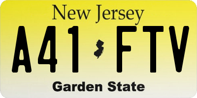 NJ license plate A41FTV