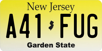 NJ license plate A41FUG