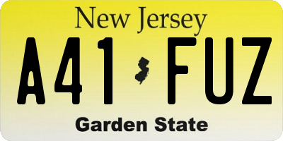 NJ license plate A41FUZ