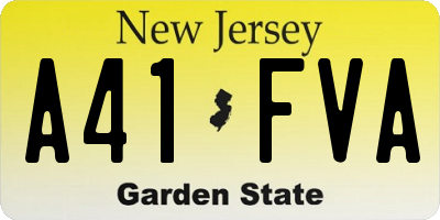 NJ license plate A41FVA