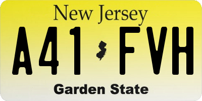 NJ license plate A41FVH