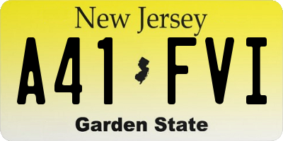 NJ license plate A41FVI