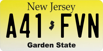 NJ license plate A41FVN