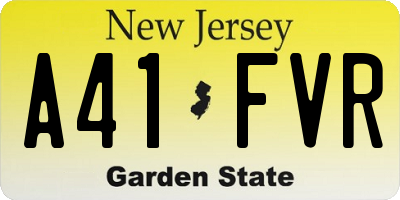 NJ license plate A41FVR