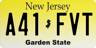 NJ license plate A41FVT