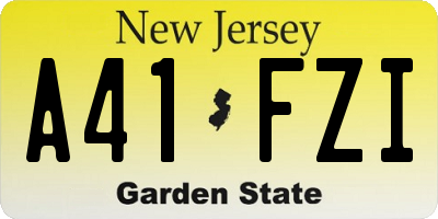 NJ license plate A41FZI