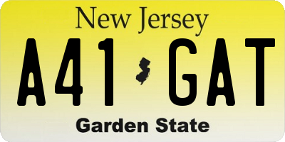 NJ license plate A41GAT