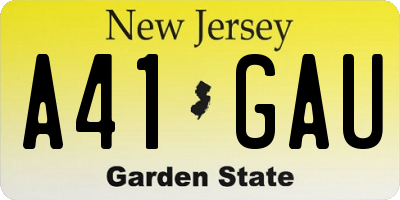 NJ license plate A41GAU