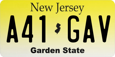 NJ license plate A41GAV