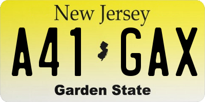 NJ license plate A41GAX