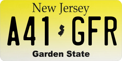 NJ license plate A41GFR