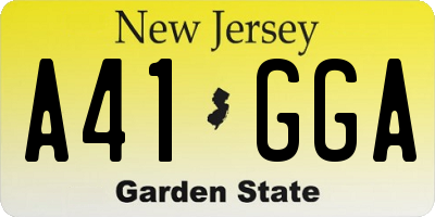 NJ license plate A41GGA