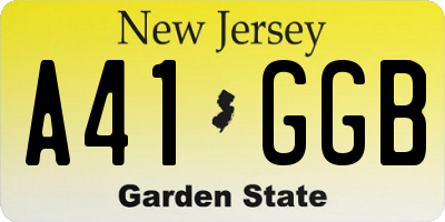 NJ license plate A41GGB