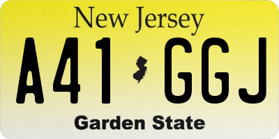 NJ license plate A41GGJ