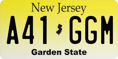 NJ license plate A41GGM