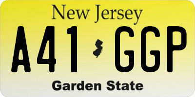 NJ license plate A41GGP