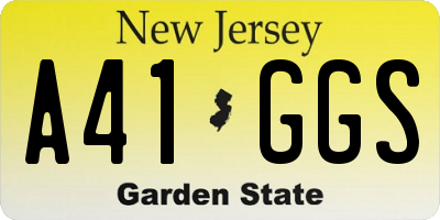 NJ license plate A41GGS