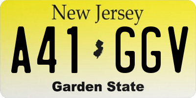 NJ license plate A41GGV