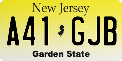 NJ license plate A41GJB