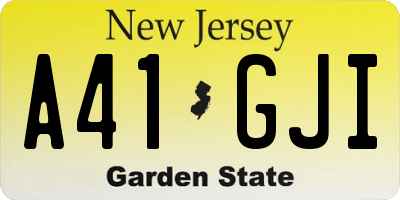 NJ license plate A41GJI