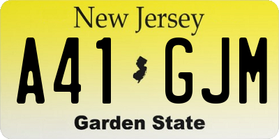 NJ license plate A41GJM
