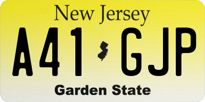 NJ license plate A41GJP