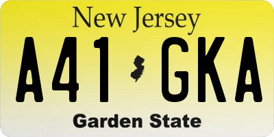NJ license plate A41GKA