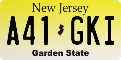 NJ license plate A41GKI