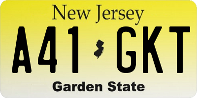 NJ license plate A41GKT