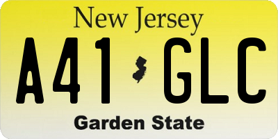 NJ license plate A41GLC