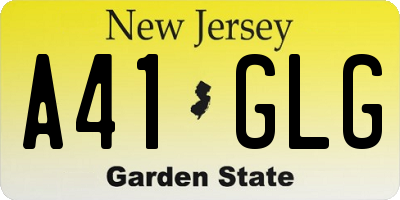 NJ license plate A41GLG