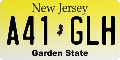 NJ license plate A41GLH