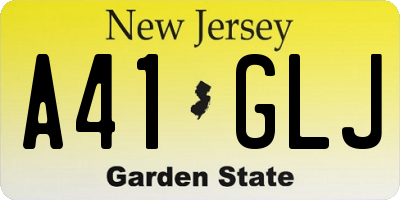 NJ license plate A41GLJ