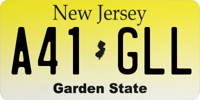 NJ license plate A41GLL