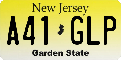NJ license plate A41GLP