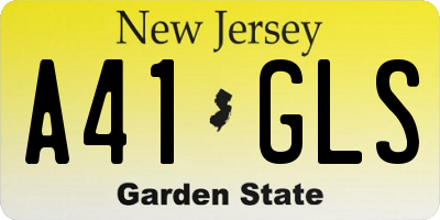 NJ license plate A41GLS